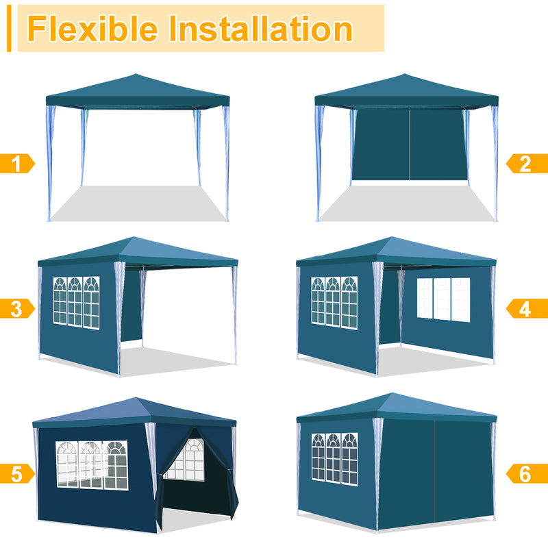 Sonnewelt Pavillon 3x3m Partyzelt Wasserdicht mit Seitenteilen