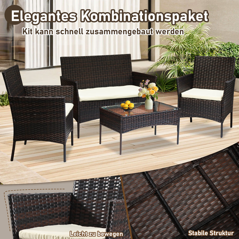 Sonnewelt Polyrattan Sitzgruppe Gartenmöbel Set