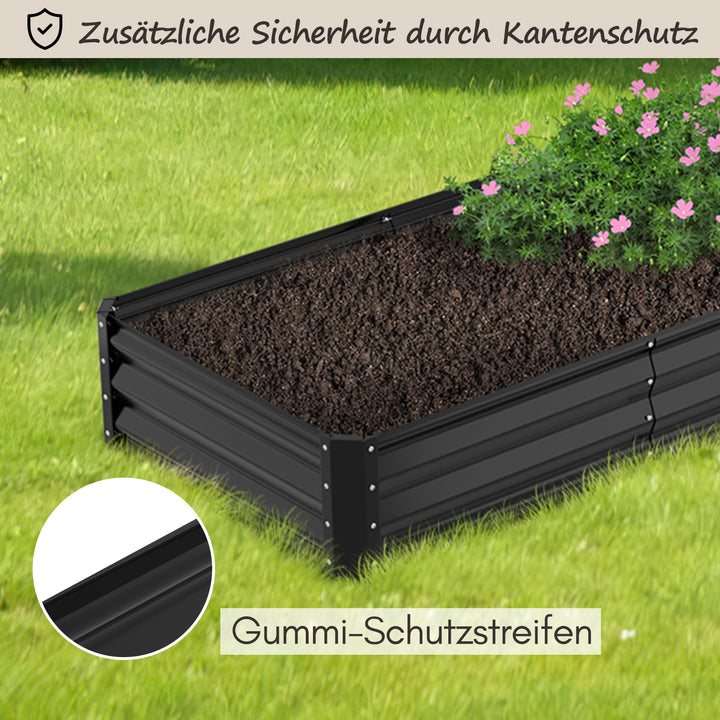 Sonnewelt Metall Hochbeete Hochbeete-Kit mit Stützstangen für Garten