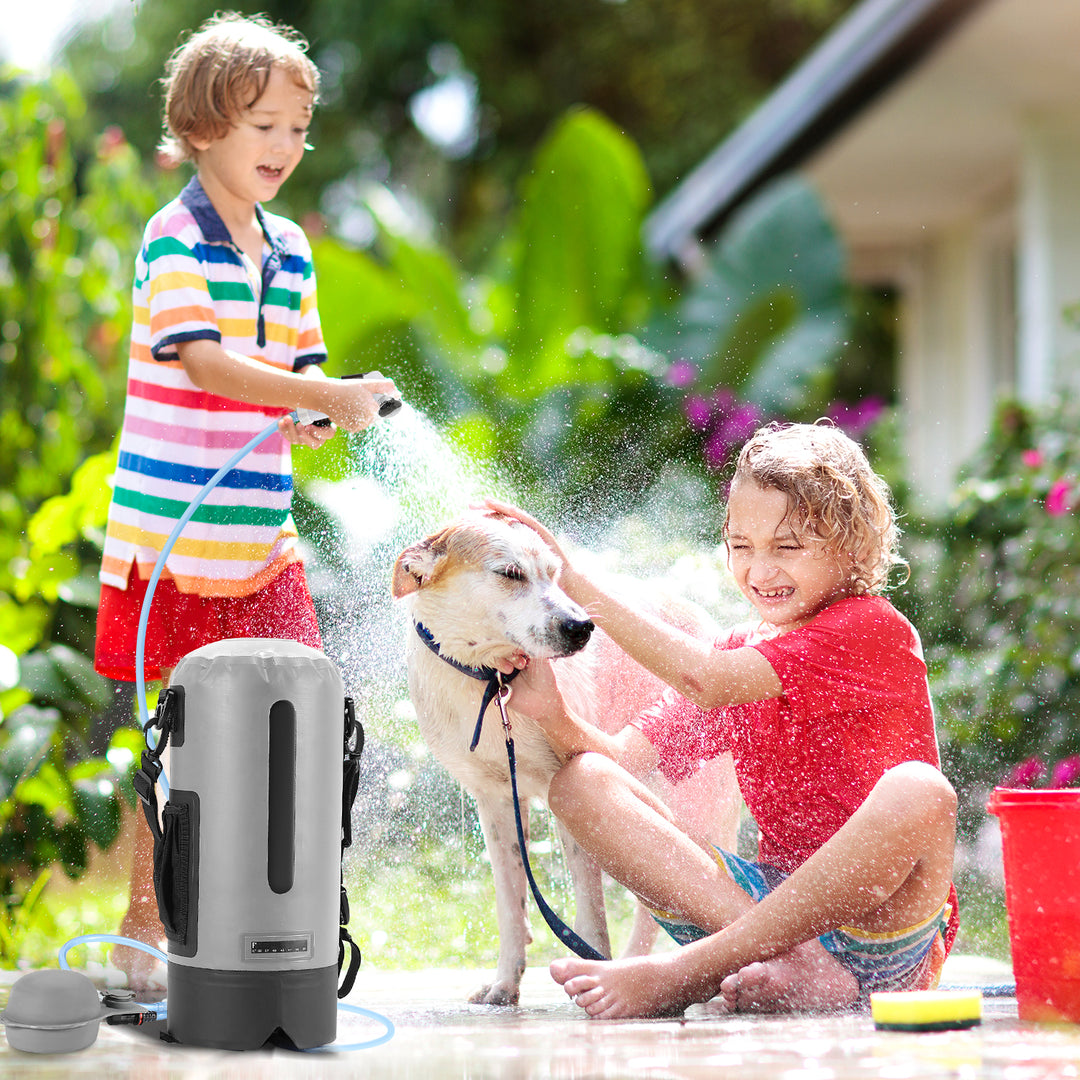 Sonnewelt Campingdusche 12L Tragbarmit Fusspumpe