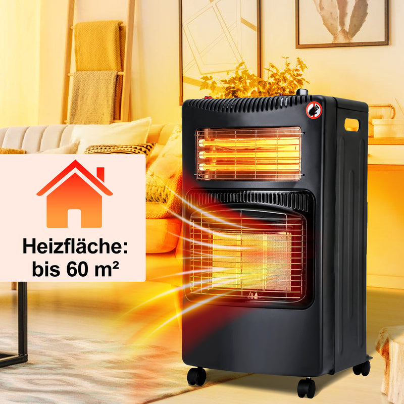 Sonnewelt Gasheizer 4200W und 1260W Elektrische Gasheizgerät mit Druckminderer