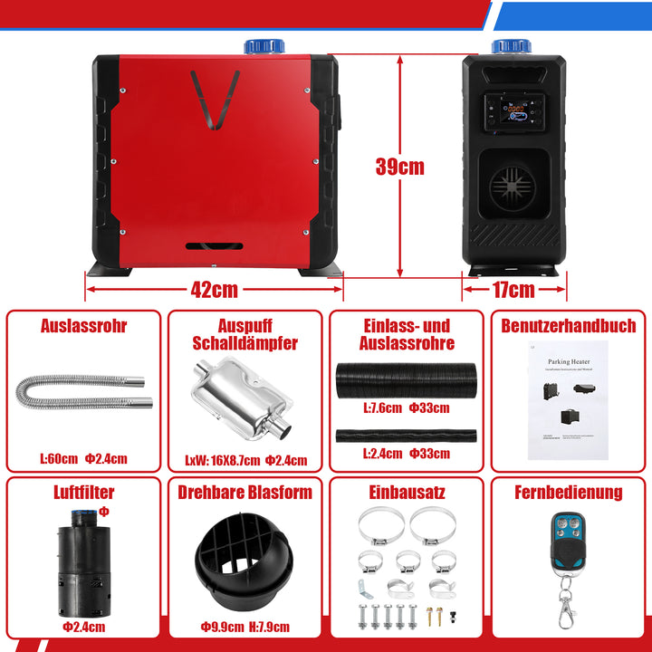 Sonnewelt 8KW 12V Diesel Standheizung LCD Bluetooth APP