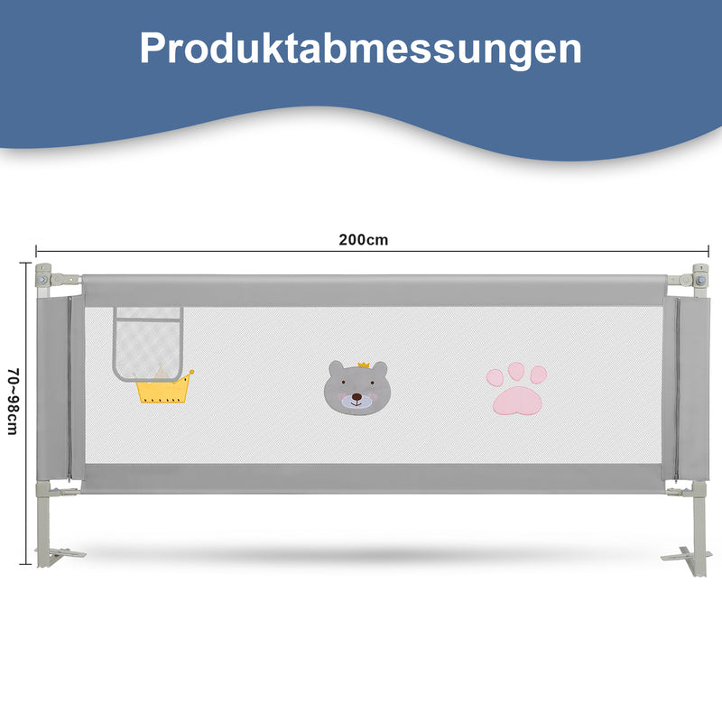 Sonnewelt Bettgitter Kinderbettgitter Höhenverstellbar