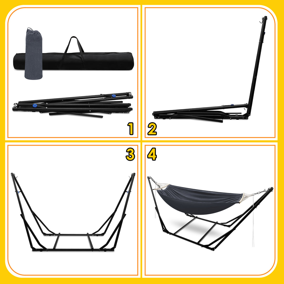 Sonnewelt Hängematte mit Gestell Klappbar mit Tragetasche