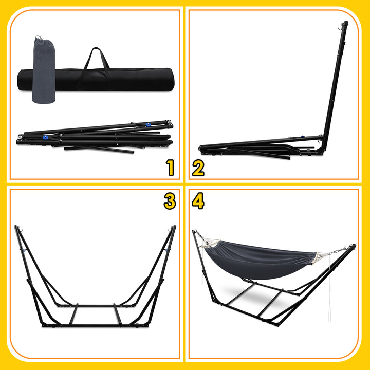 Sonnewelt Hängematte mit Gestell Klappbar mit Tragetasche