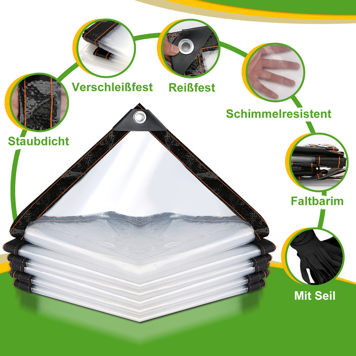Sonnewelt Transparent Tarpaulin Waterproof with eyelets