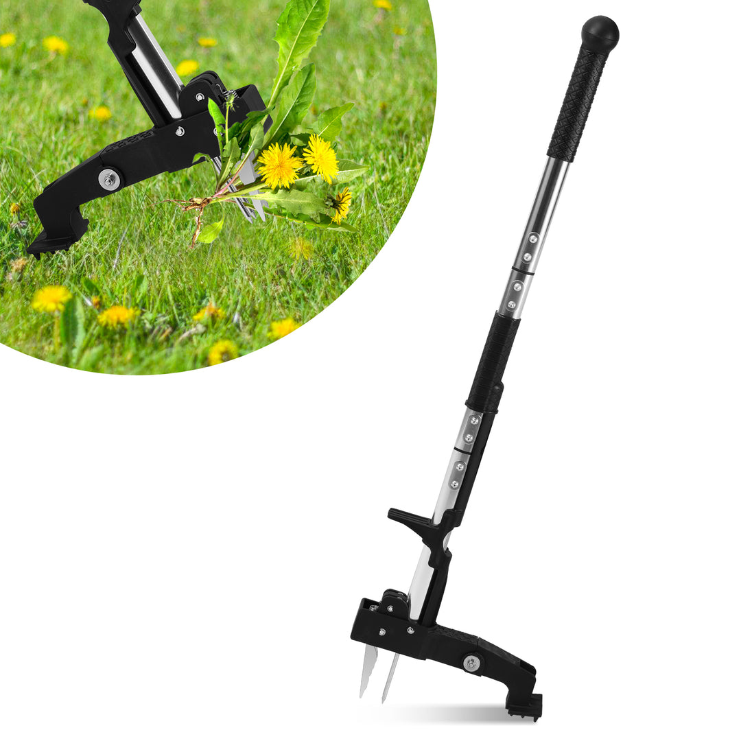 Sonnewelt Unkrautstecher Löwenzahnstecher mit Stiel,Auswerfer und Fußpedal