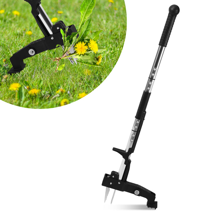 Sonnewelt Unkrautstecher Löwenzahnstecher mit Stiel,Auswerfer und Fußpedal