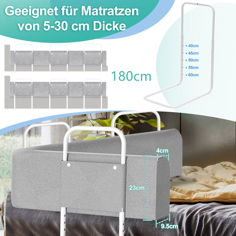 Sonnewelt Bettgitter rausfallschutz Bett Verformbar 150cm/180cm/200cm