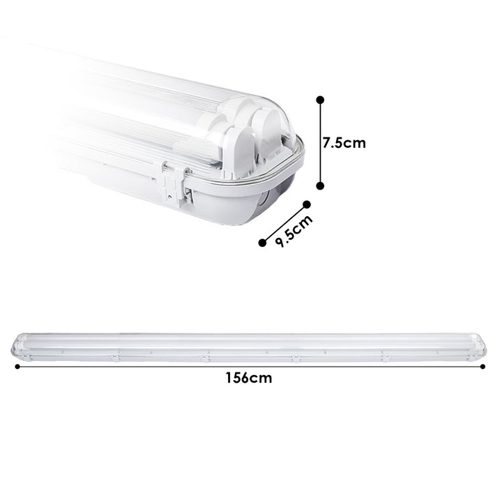 Sonnewelt LED Feuchtraumleuchte Doppelt T8 Neutralweiß 18W/24W