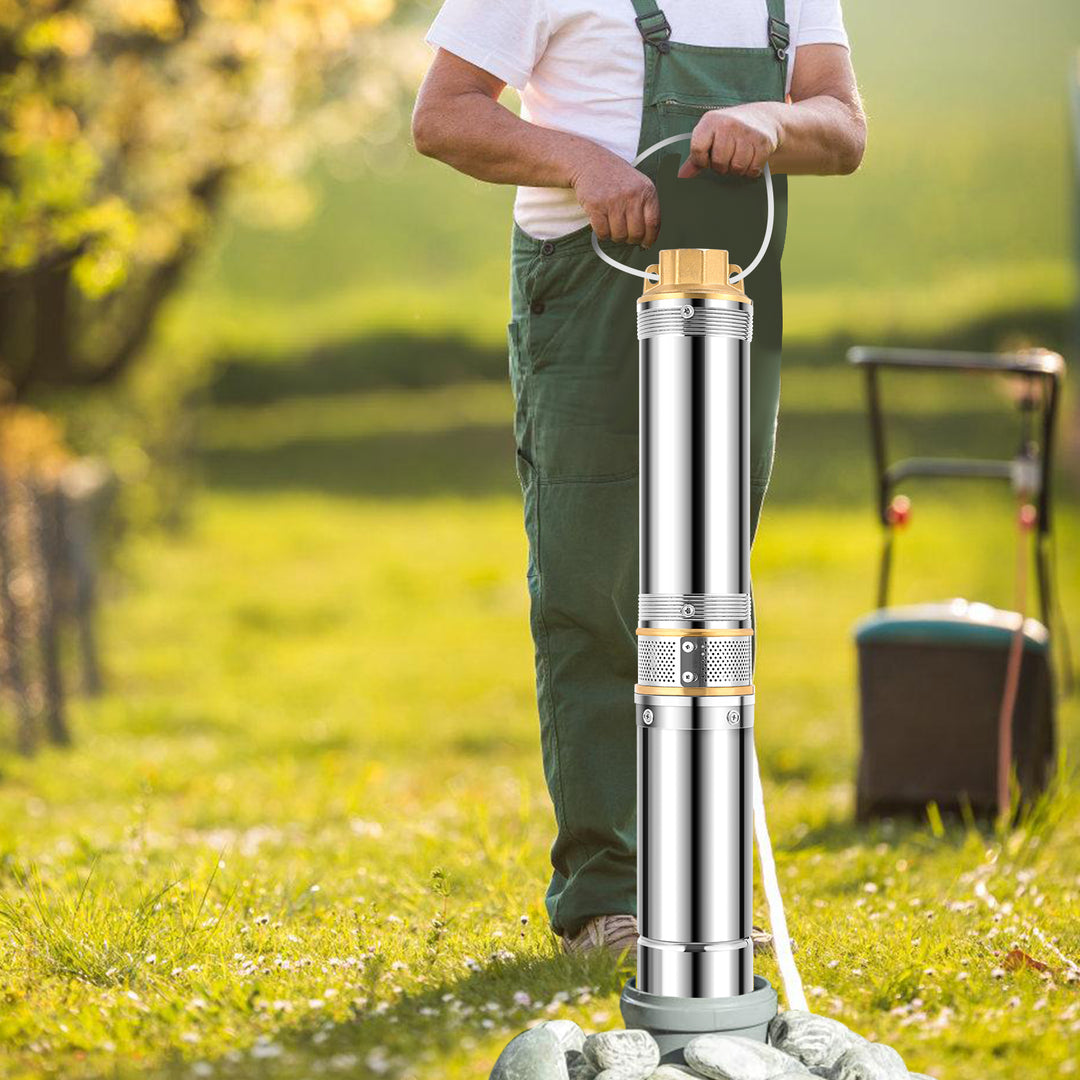 Sonnewelt Tiefbrunnenpumpe für Gartenbewässerung Edelstahl