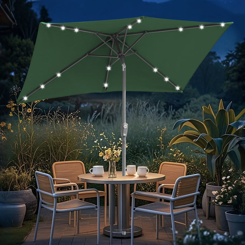 Sonnewelt Sonnenschirm 210x140 / 300x200cm Rechteckig mit LED Solar