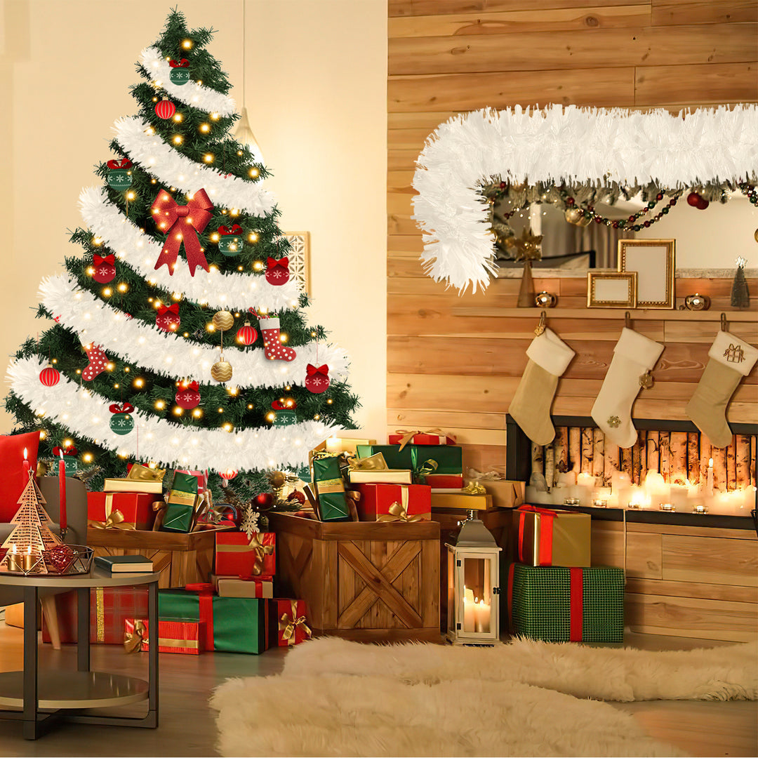 Sonnewelt Weihnachtsgirlande Girlande Weiß 2M 6 Stück