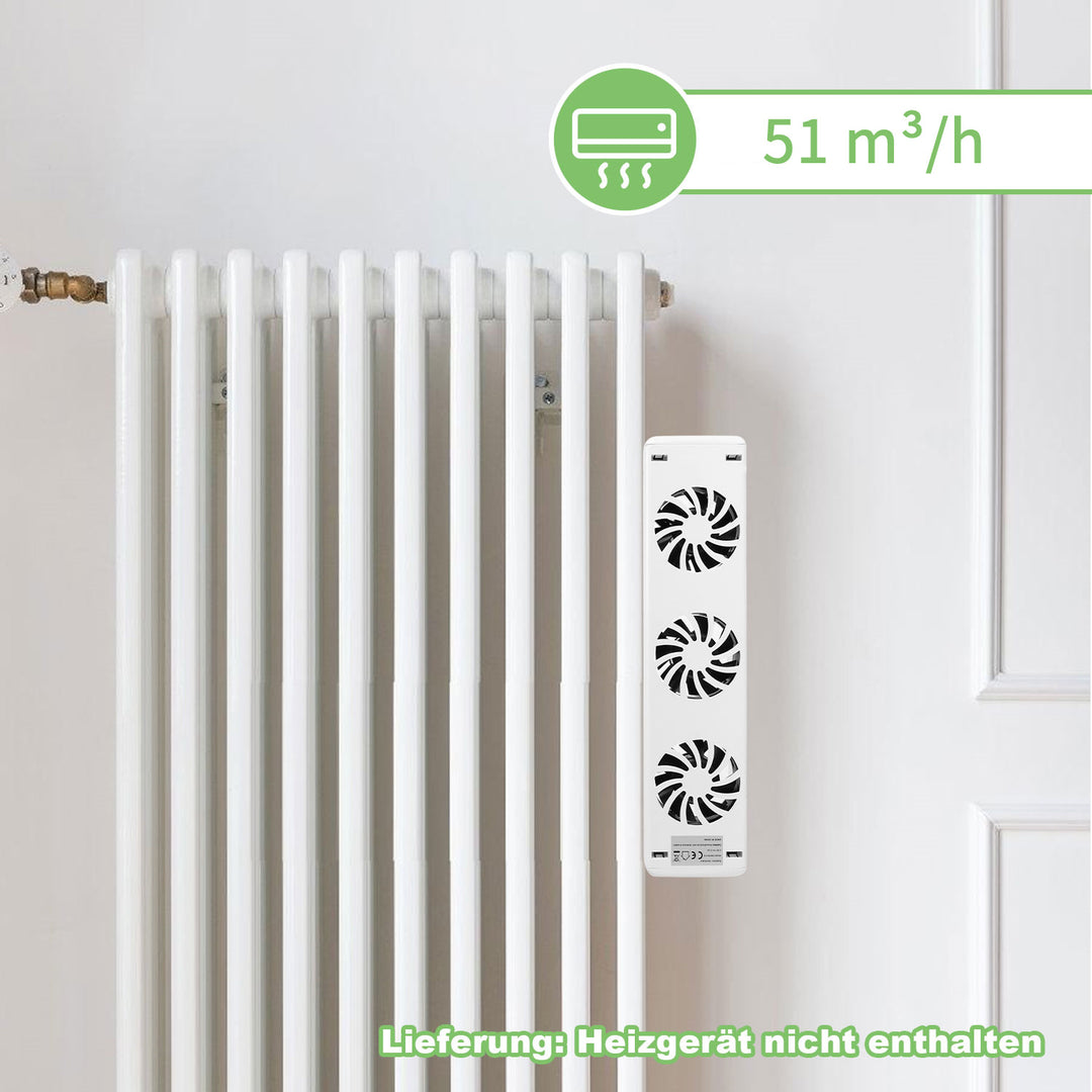 Sonnewelt Heizkörperverstärker Rippenheizkörper 3 Lüfter