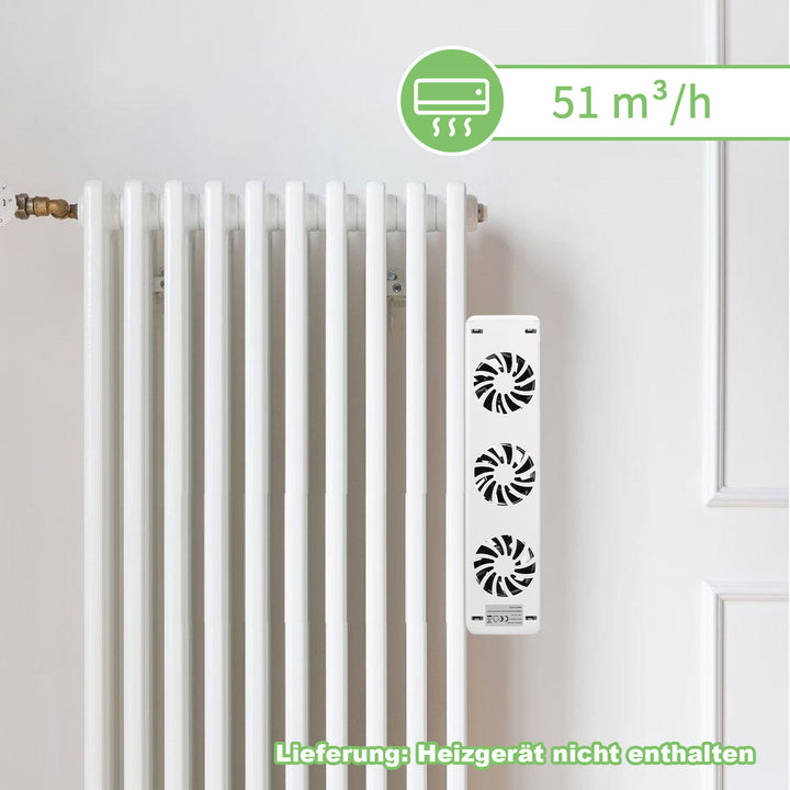 Sonnewelt Heizkörperverstärker Rippenheizkörper 3 Lüfter