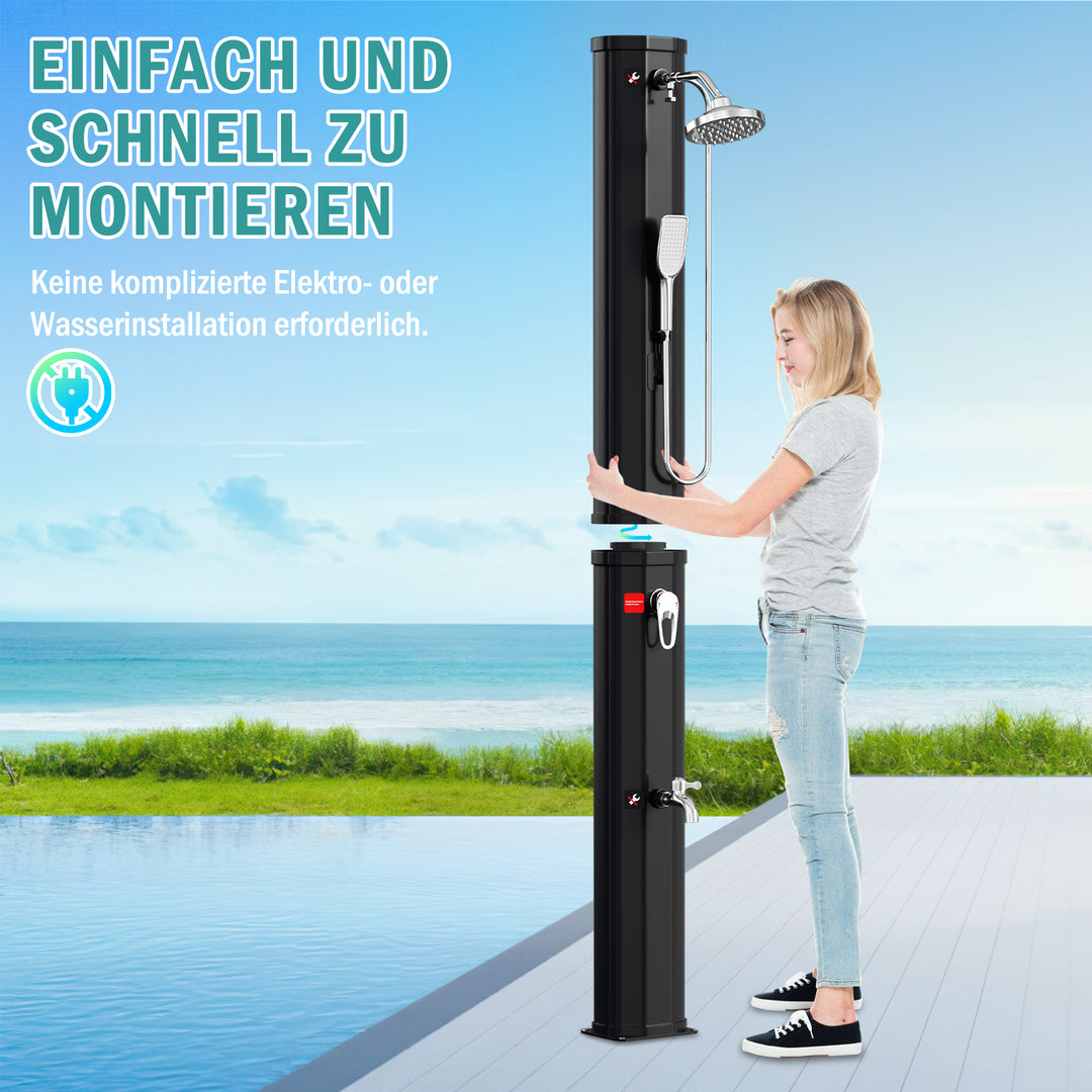 Sonnewelt 60L Solar Shower Garden Shower Incl. Protective Cover and Hand Shower