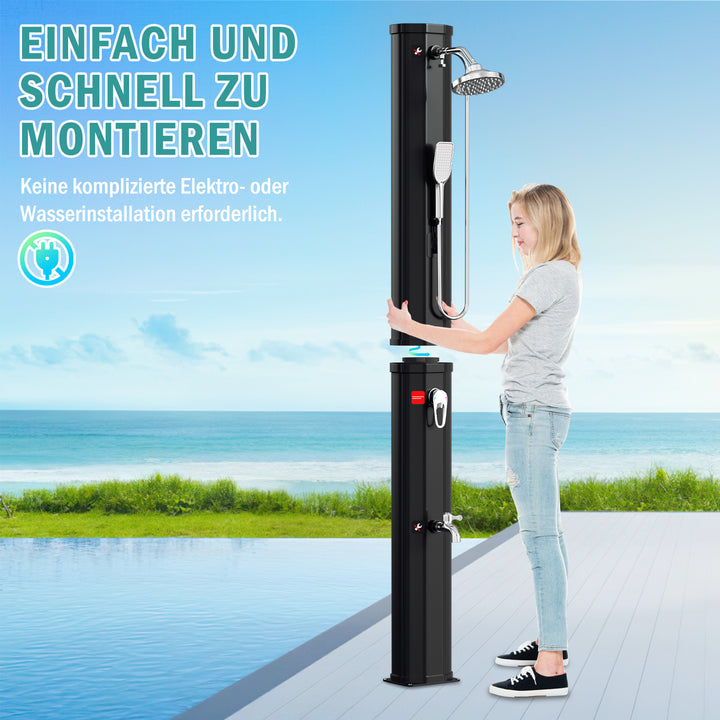 Sonnewelt 60L Solar Shower Garden Shower Incl. Protective Cover and Hand Shower