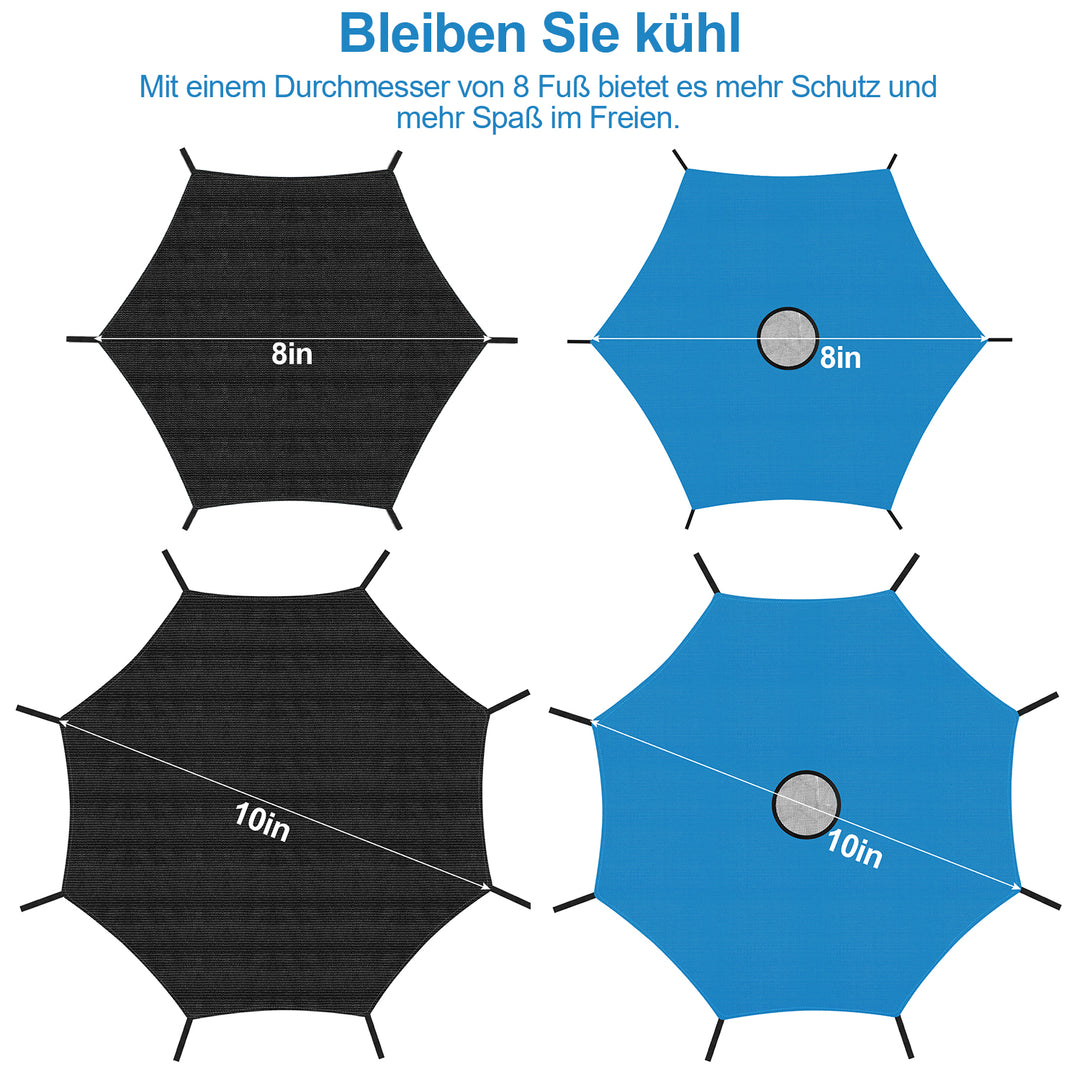 Sonnewelt Trampolin Abdeckung Sonnenschutz Ø 244cm Ø 306cm