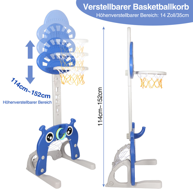 Sonnewelt Kinder Basketballkorb Set 4 in 1 höhenverstellbarer