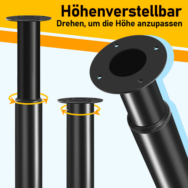 Sonnewelt 4er Set Tischbeine Metall Höhenverstellbar 71cm-110cm