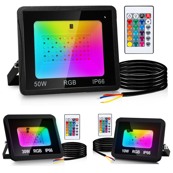 Sonnewelt RGB Strahler Fluter Mit Fernbedienung 10W-50W