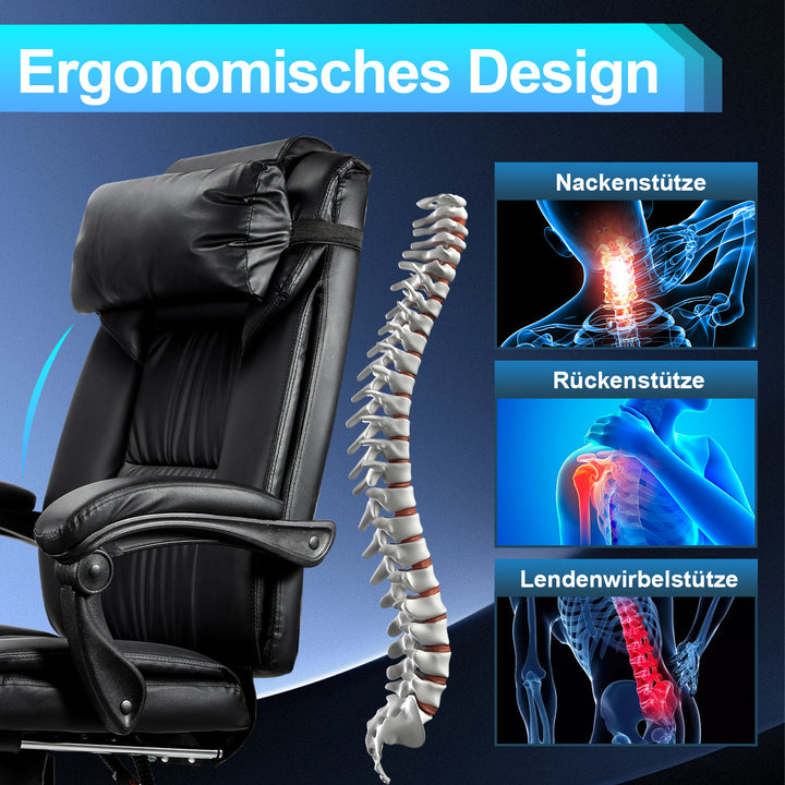Sonnewelt Drehstuhl Höhenverstellbar Bürostuhl 360° frei Drehbar