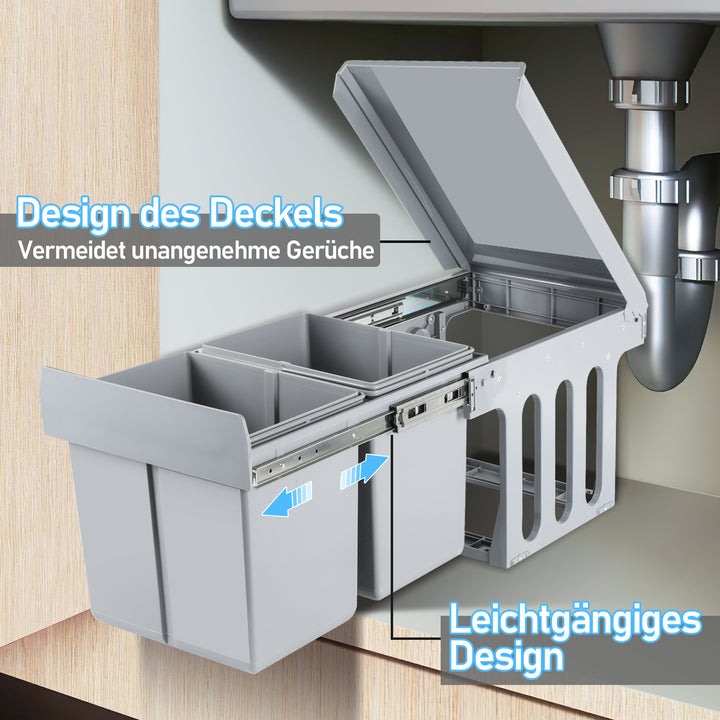 Sonnewelt Mülleimer Abfalleimer Einbau 30L Schrank