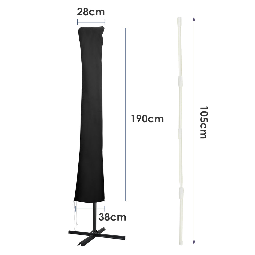 Sonnewelt Sonnenschirm Schutzhülle Abdeckung mit Stab