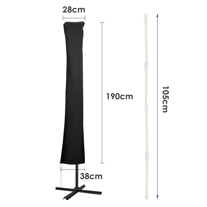 Sonnewelt Sonnenschirm Schutzhülle Abdeckung mit Stab