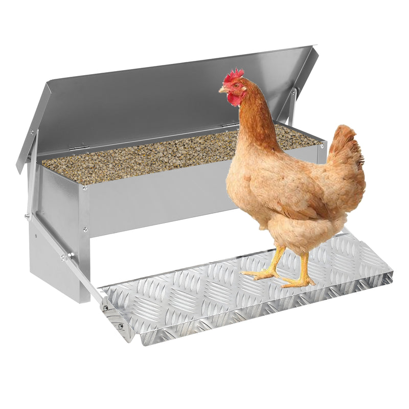Sonnewelt Futterautomat für hühner Fußpedal selbstöffnender 5kg