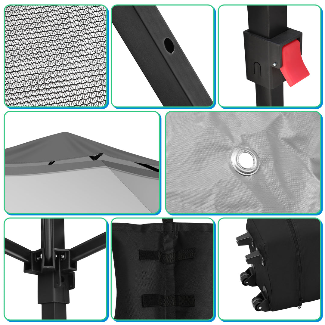 Sonnewelt Pavillon Gartenhütte Faltbares mit Doppeldach 3,3x3,3m