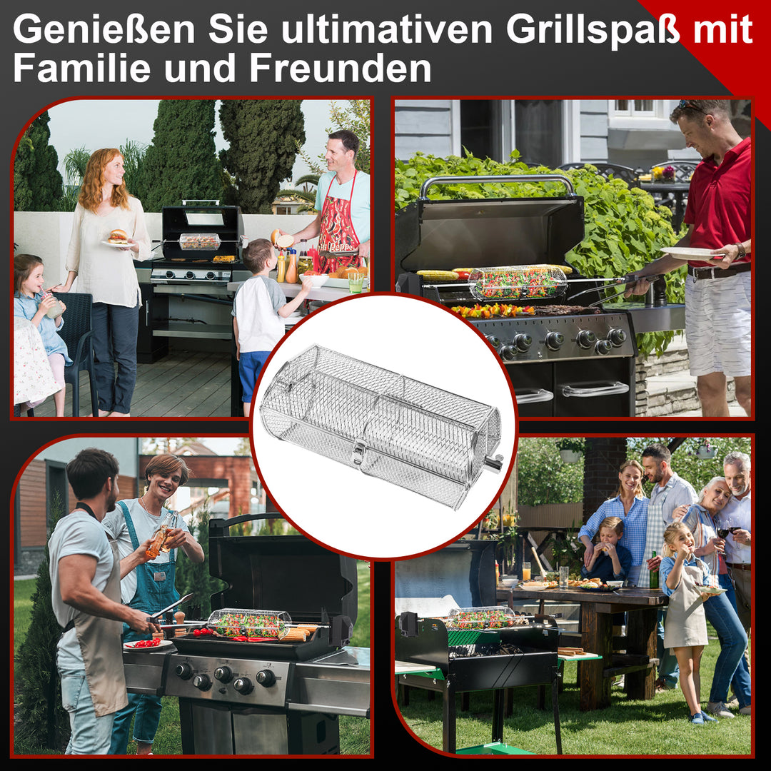 Sonnewelt Grillkorb Grillkorb Edelstahl für Drehspieß