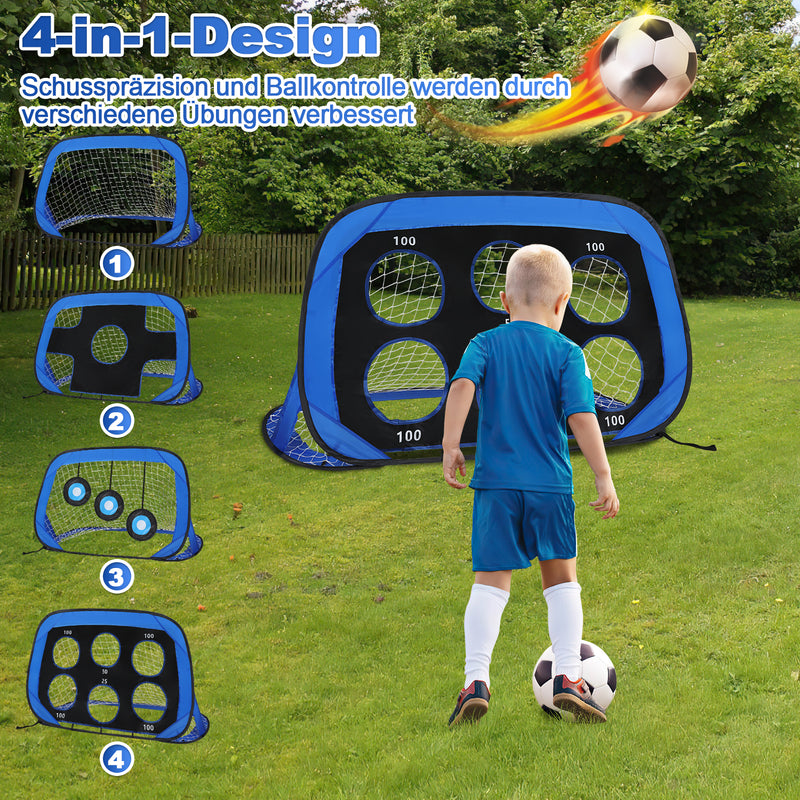 Sonnewelt Fußballtor Fussballtore-Set für Kinder 4 Spielmodi