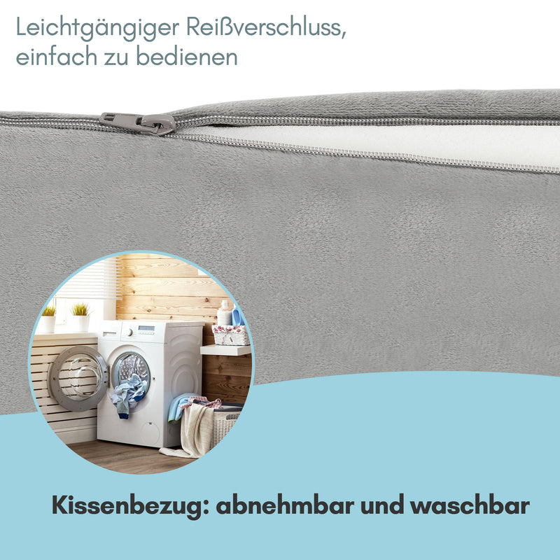 Sonnewelt Keilkissen Bett Kopfteil mit Abnehmbare Nackenrolle