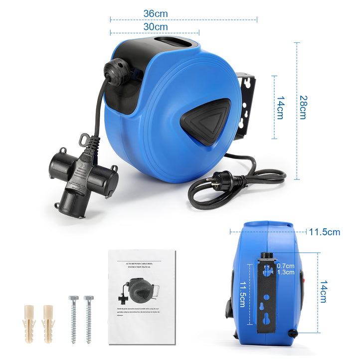 Sonnewelt Automatic Cable Reel 20m One Plug/With Three Plugs