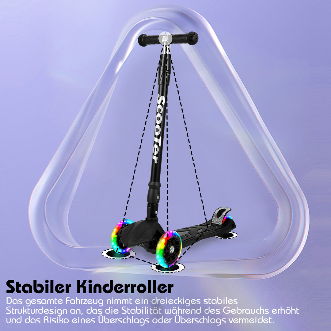 Sonnewelt Children's Scooter Foldable with LED Luminous Wheels