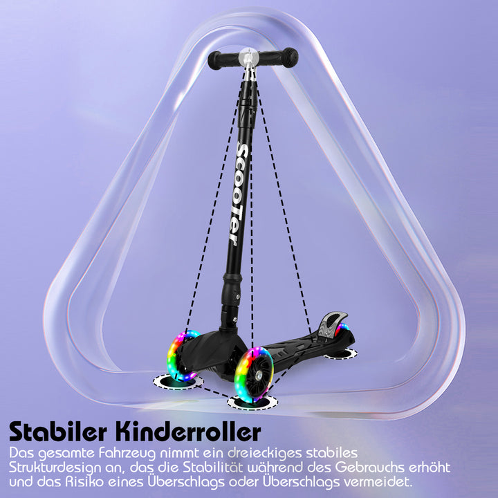 Sonnewelt Children's Scooter Foldable with LED Luminous Wheels