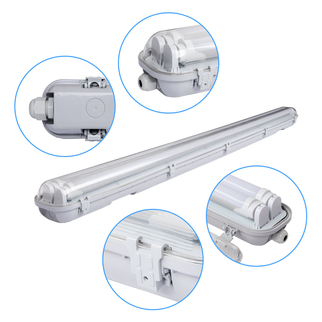 Sonnewelt LED Feuchtraumleuchte Doppelt T8 Kaltweiß 18W/24W