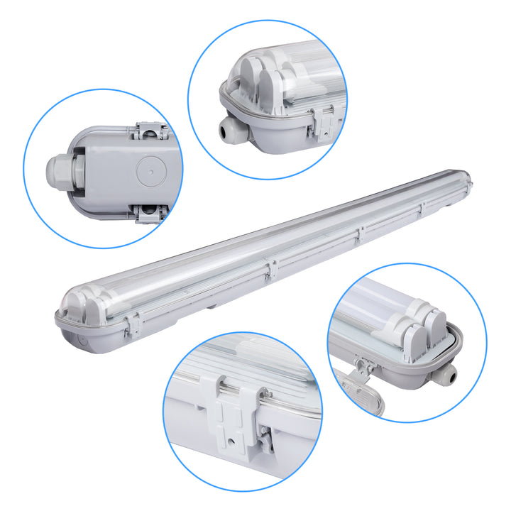 Sonnewelt LED Feuchtraumleuchte Doppelt T8 Kaltweiß 18W/24W