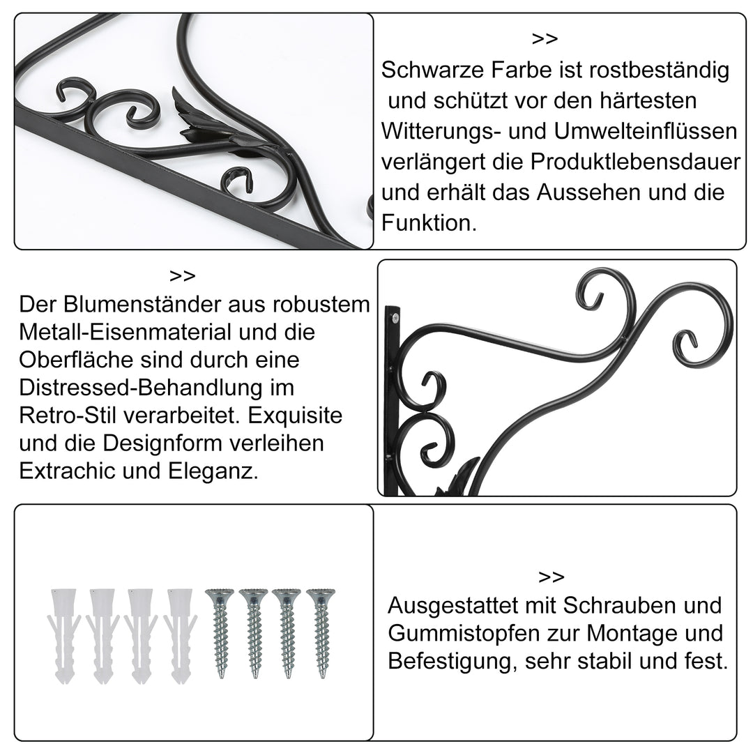 Sonnewelt 2x Blumenampel Wandhalterung