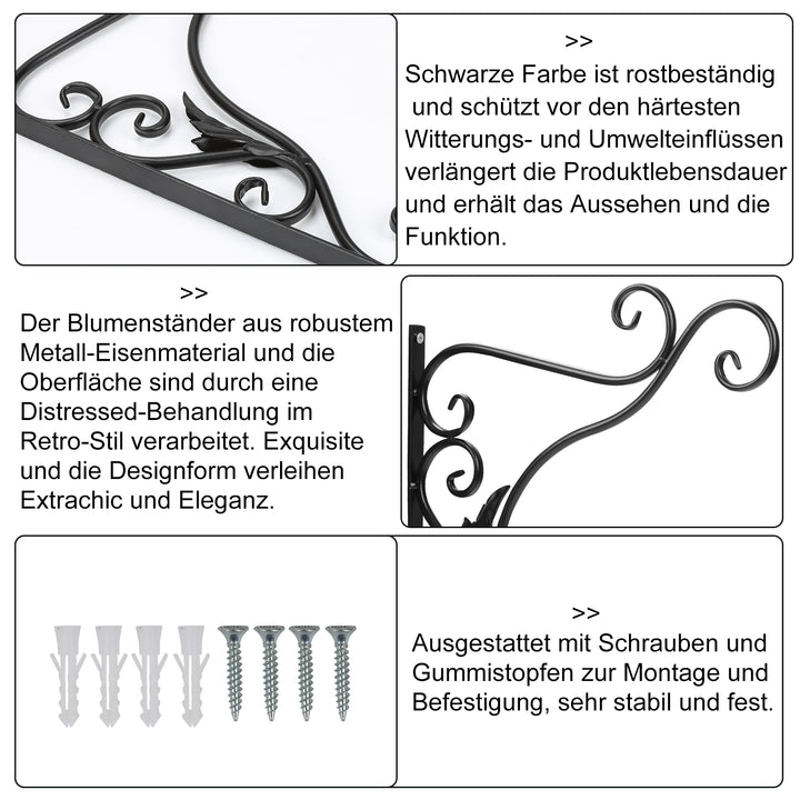 Sonnewelt 2x Blumenampel Wandhalterung
