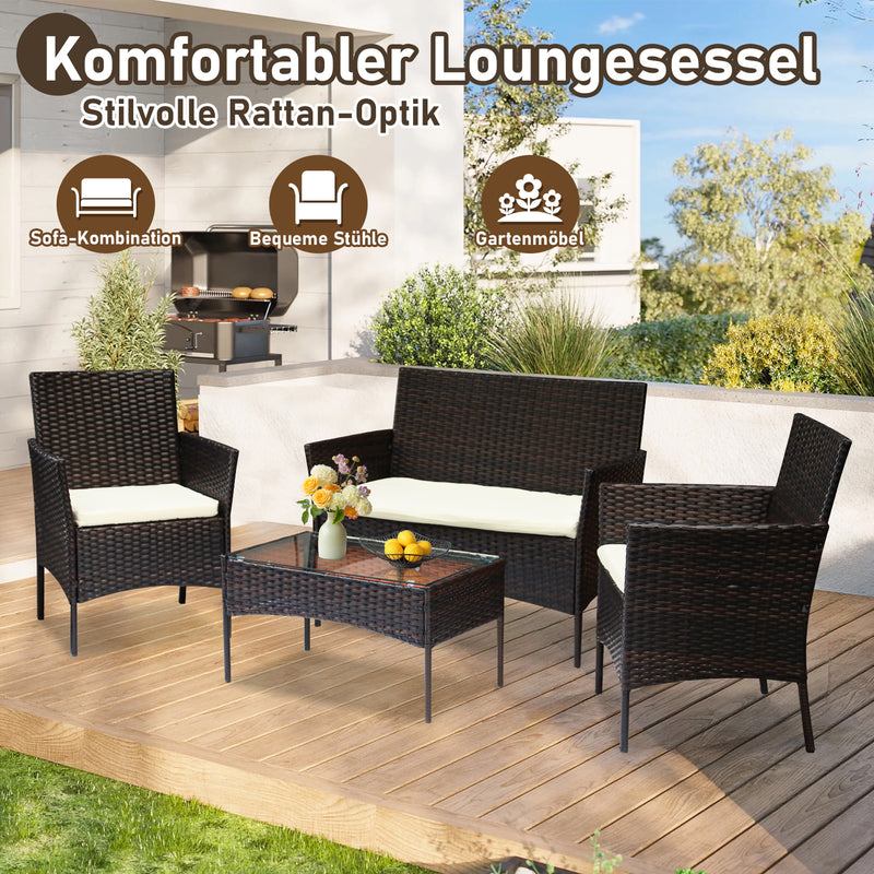 Sonnewelt Polyrattan Sitzgruppe Gartenmöbel Set