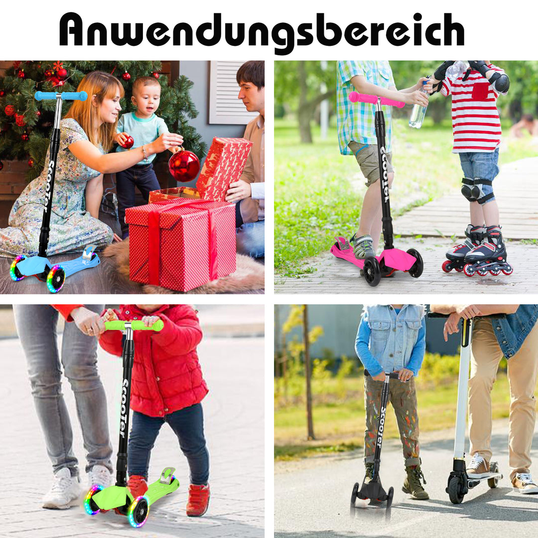 Sonnewelt Children's Scooter Foldable with LED Luminous Wheels