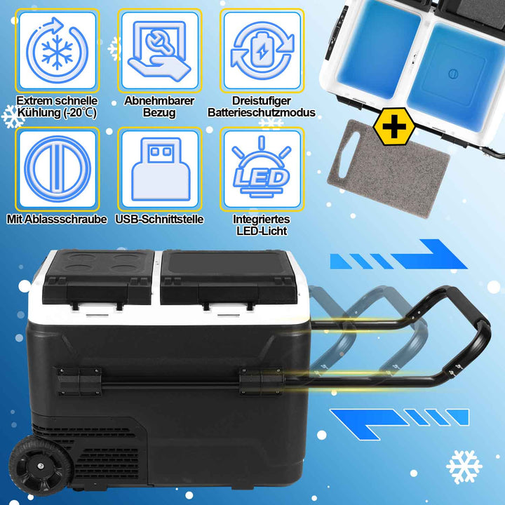 Sonnewelt Kompressor Kühlbox Kühlschrank 50L KFZ APP