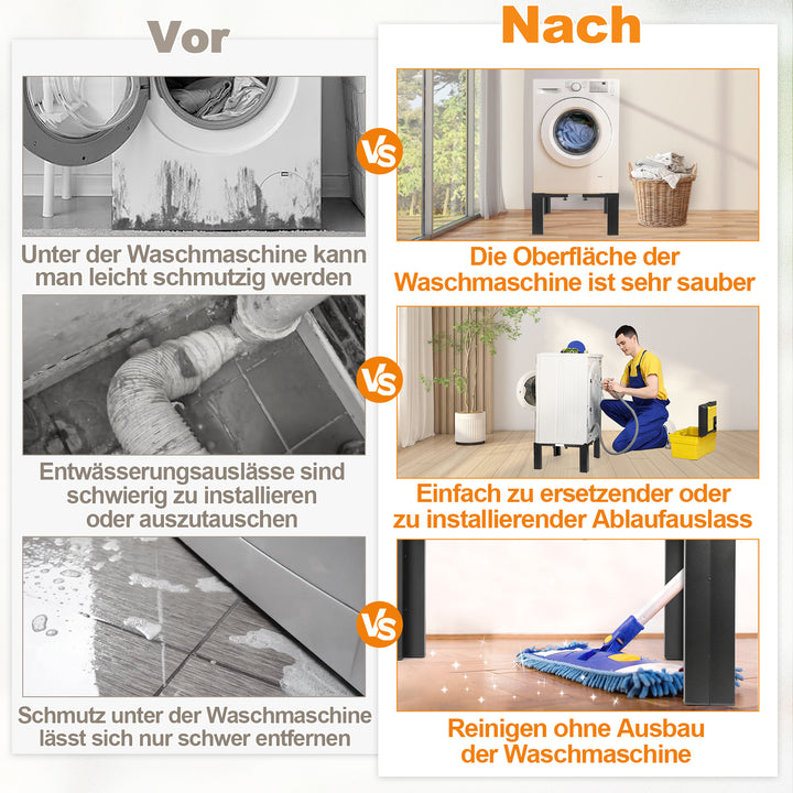 Sonnewelt Waschmaschinen Untergestell mit Skala 50-80cm Einstellbare