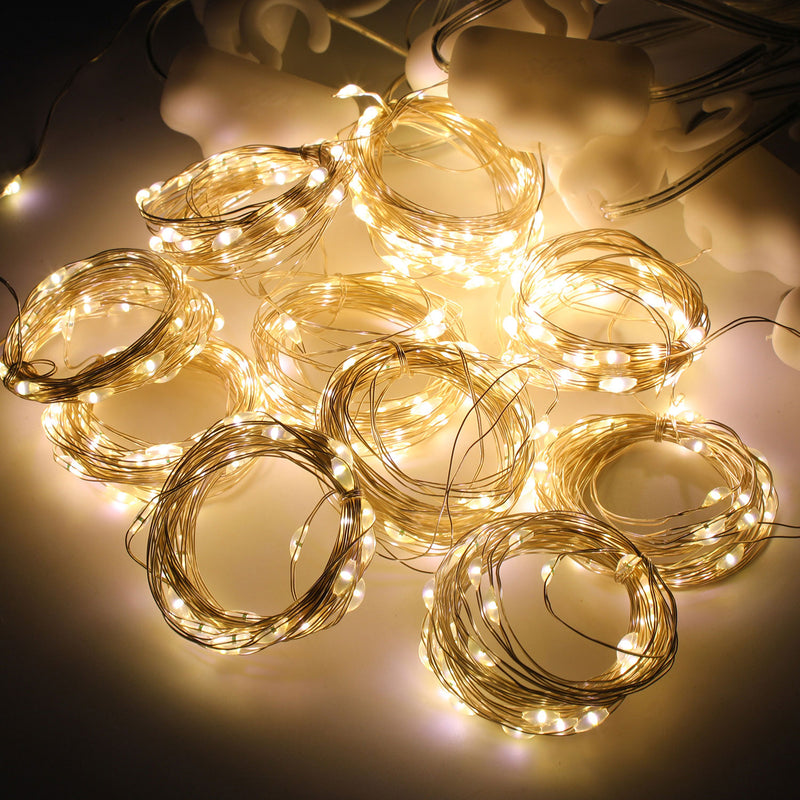 Sonnewelt LED Lichtervorhang 3x3m/3x6m Warmweiß/Farbe