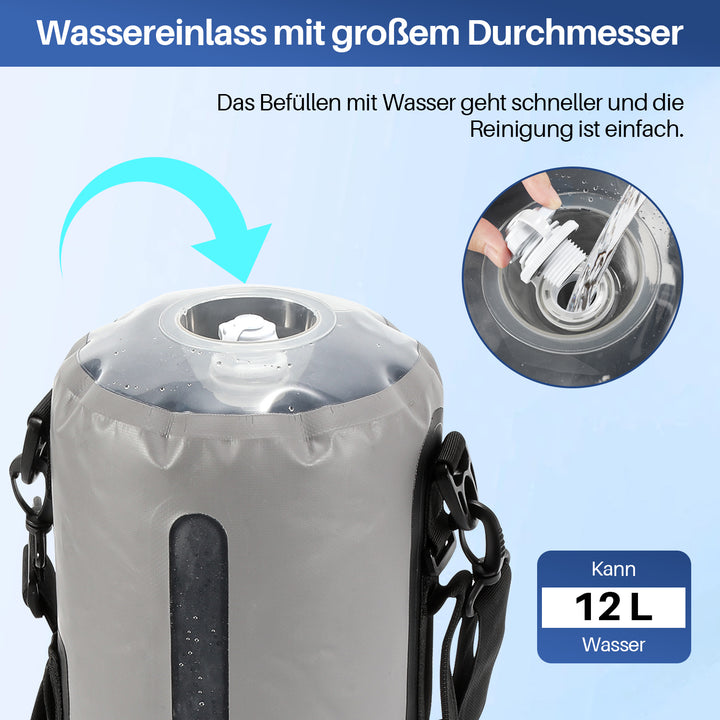 Sonnewelt Campingdusche 12L Tragbarmit Fusspumpe