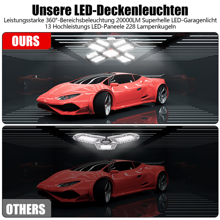 Sonnewelt Led Werkstatt Deckenleuchte Verstellbaren Paneelen 200W