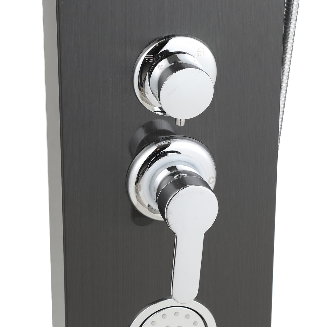 Sonnewelt Duschpaneel Wandduschpaneel 5 Funktionen Edelstahl Schwarz