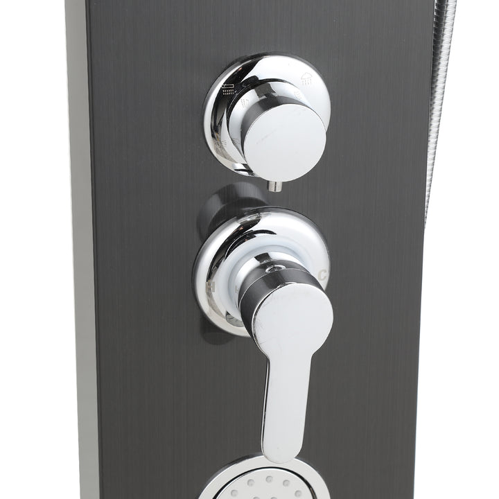 Sonnewelt Duschpaneel Wandduschpaneel 5 Funktionen Edelstahl Schwarz